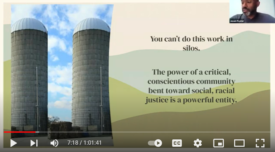 Screenshot of Community Climate Justice Education webinar